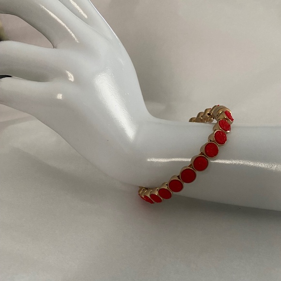 Plunder Red Druzy Magnetic Bracelet Goldtone - Picture 7 of 14